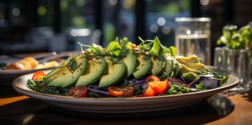 a plate of avocado salad